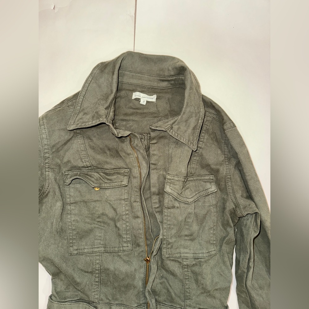 Good American Olive Utility Jacket